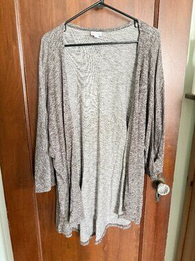 Lularoe Brown Heathered Cardigan, Size L